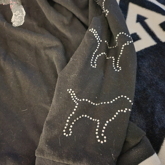 RARE Victorias Secret PINK bling pup hoodie M - Picture 5 of 7